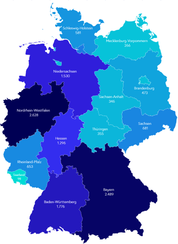 Anzahl der Speditionen nach Bundesländern